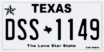 TX license plate DSS1149