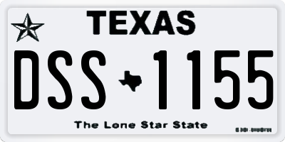 TX license plate DSS1155