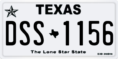 TX license plate DSS1156