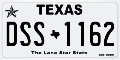 TX license plate DSS1162