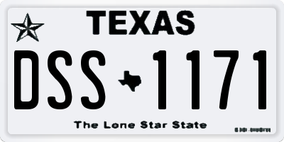 TX license plate DSS1171