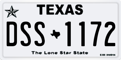 TX license plate DSS1172
