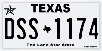 TX license plate DSS1174