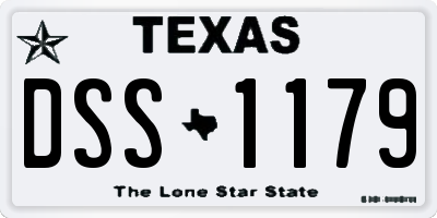 TX license plate DSS1179