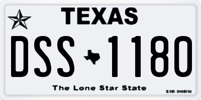 TX license plate DSS1180