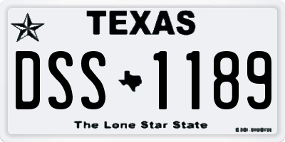 TX license plate DSS1189