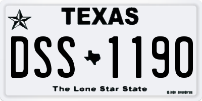 TX license plate DSS1190