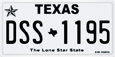 TX license plate DSS1195