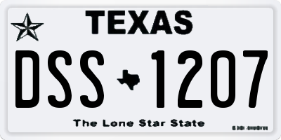 TX license plate DSS1207