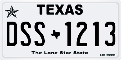 TX license plate DSS1213
