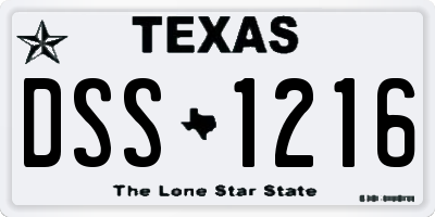 TX license plate DSS1216