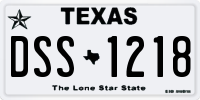 TX license plate DSS1218
