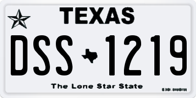 TX license plate DSS1219