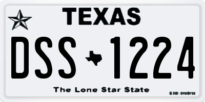TX license plate DSS1224
