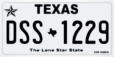 TX license plate DSS1229