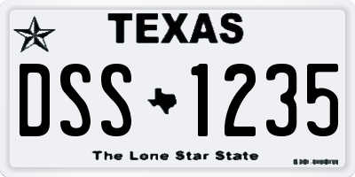 TX license plate DSS1235