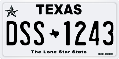 TX license plate DSS1243