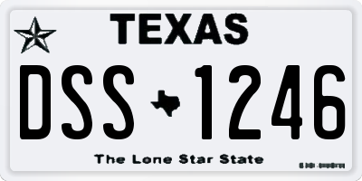 TX license plate DSS1246
