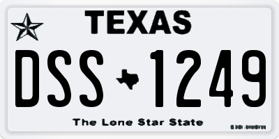 TX license plate DSS1249
