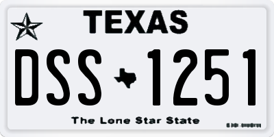 TX license plate DSS1251