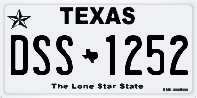 TX license plate DSS1252