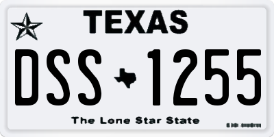 TX license plate DSS1255