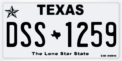 TX license plate DSS1259