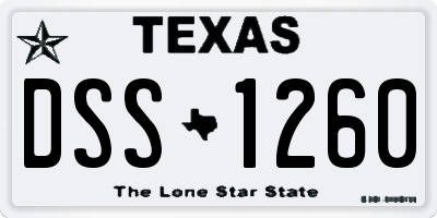 TX license plate DSS1260