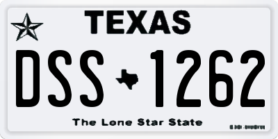 TX license plate DSS1262