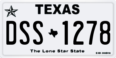 TX license plate DSS1278