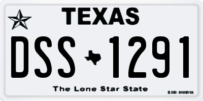 TX license plate DSS1291
