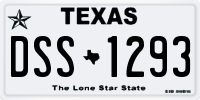 TX license plate DSS1293