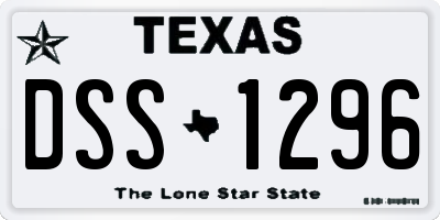 TX license plate DSS1296