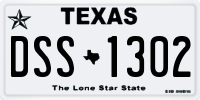 TX license plate DSS1302