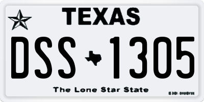 TX license plate DSS1305