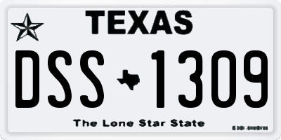 TX license plate DSS1309