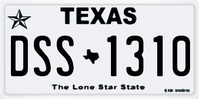 TX license plate DSS1310