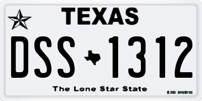 TX license plate DSS1312