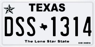 TX license plate DSS1314