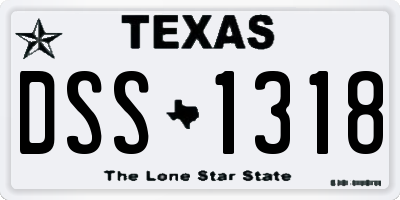 TX license plate DSS1318