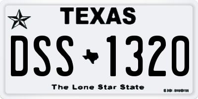 TX license plate DSS1320