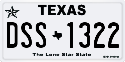 TX license plate DSS1322