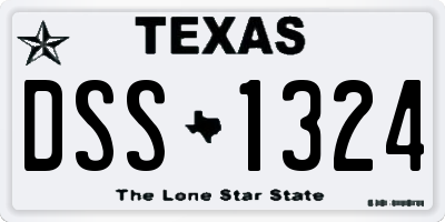 TX license plate DSS1324