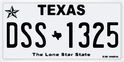 TX license plate DSS1325