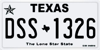 TX license plate DSS1326