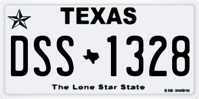 TX license plate DSS1328