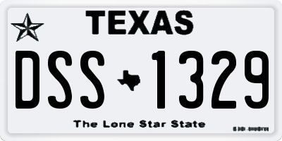 TX license plate DSS1329