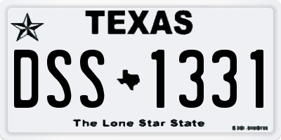 TX license plate DSS1331