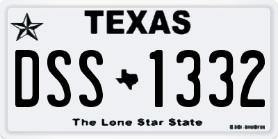 TX license plate DSS1332