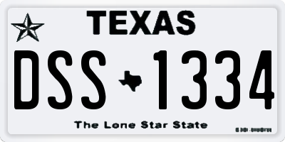 TX license plate DSS1334